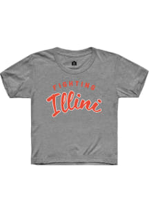 Rally Illinois Fighting Illini Youth Grey Fighting Illini Short Sleeve T-Shirt