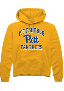 Rally Pitt Panthers Mens Gold Number 1 Long Sleeve Hoodie