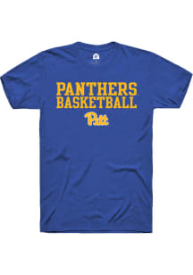 Rally Pitt Panthers Blue Stacked Basketball Short Sleeve T Shirt