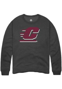 Rally Central Michigan Chippewas Mens Charcoal Primary Logo Long Sleeve Crew Sweatshirt