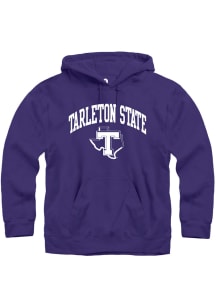 Rally Tarleton State Texans Mens Purple Arch Mascot Long Sleeve Hoodie