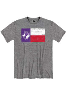 Rally Tarleton State Texans Grey Snow Heather Flag Short Sleeve Fashion T Shirt