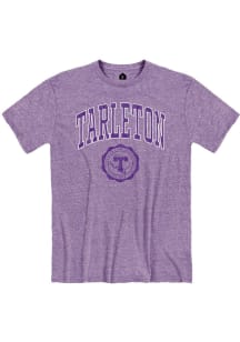 Rally Tarleton State Texans Purple Snow Heather Arch Seal Short Sleeve Fashion T Shirt