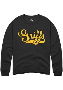 Rally Missouri Western Griffons Mens Black Triblend Griff Script Long Sleeve Fashion Sweatshirt