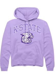 Rally K-State Wildcats Mens Lavender Triblend Vintage Arch Mascot Fashion Hood