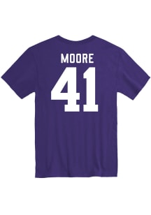 Austin Moore K-State Wildcats Purple Football Name and Number Short Sleeve Player T Shirt