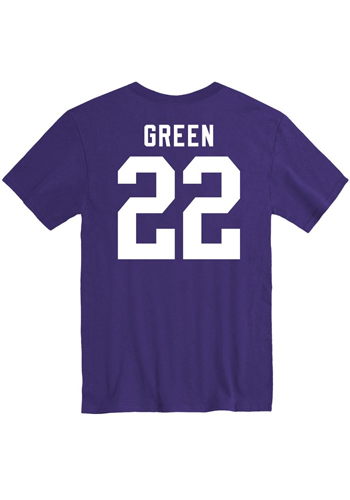 Daniel Green K-State Wildcats Purple Football Name and Number Short Sleeve Player T Shirt
