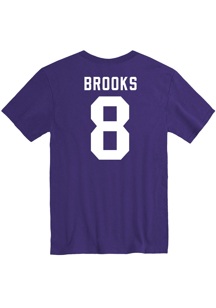 Phillip Brooks K-State Wildcats Purple Football Name and Number Short Sleeve Player T Shirt