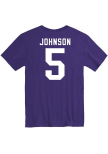 Avery Johnson K-State Wildcats Purple Football Number Short Sleeve Player T Shirt