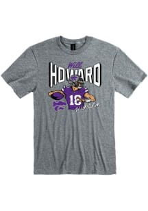 Will Howard K-State Wildcats Grey Football Caricature Short Sleeve Fashion Player T Shirt