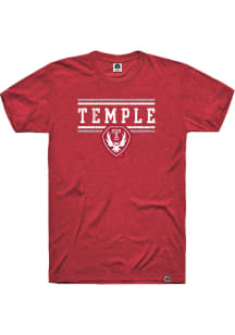 Rally Temple Owls Red Bars Short Sleeve Fashion T Shirt