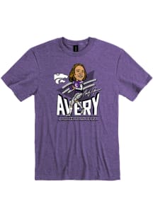 Avery Johnson K-State Wildcats Purple Football Caricature Short Sleeve Fashion Player T Shirt