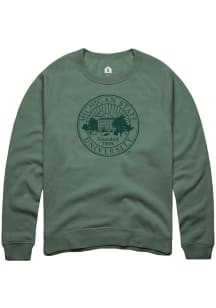 Rally Michigan State Spartans Mens Green Pigment Dye Seal Long Sleeve Fashion Sweatshirt
