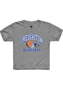 Rally Creighton Bluejays Youth Grey Basketball Short Sleeve T-Shirt