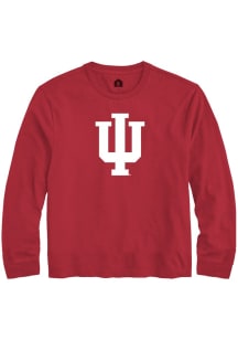 Youth Indiana Hoosiers Cardinal Rally Primary Logo Long Sleeve T-Shirt