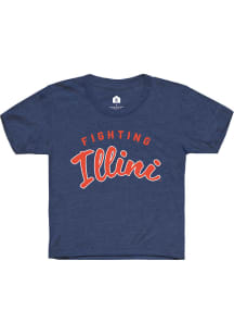 Rally Illinois Fighting Illini Youth Navy Blue Fighting Illini Short Sleeve Fashion T-Shirt