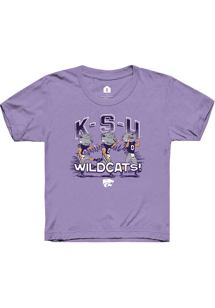 Rally K-State Wildcats Youth Purple Willie Football K-S-U Short Sleeve T-Shirt