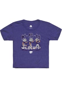 Rally K-State Wildcats Toddler Purple Willie Football K-S-U Short Sleeve T-Shirt