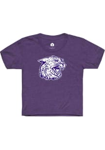 Rally K-State Wildcats Youth Purple Wabash Ratty Cat Willie Short Sleeve T-Shirt