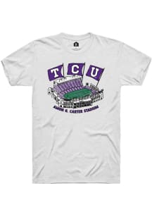 Rally TCU Horned Frogs White Amon G Carter Football Stadium Short Sleeve Fashion T Shirt