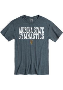 Arizona State Sun Devils Charcoal Gymnastics Stacked Short Sleeve T Shirt