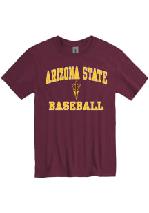 Arizona State Sun Devils Maroon Baseball Number One Short Sleeve T Shirt