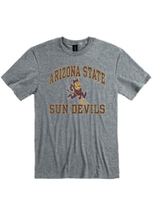 Arizona State Sun Devils Charcoal Number One Design Sparky Logo Short Sleeve T Shirt