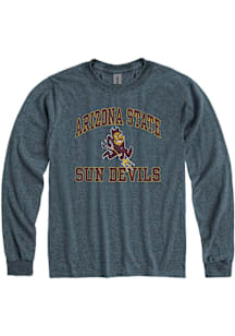 Arizona State Sun Devils Grey Number One Design Sparky Logo Long Sleeve T Shirt