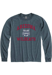 Arizona Wildcats Grey Number One Design Long Sleeve T Shirt