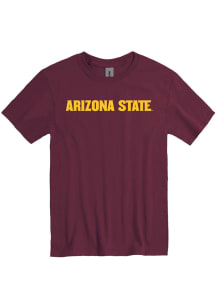 Arizona State Sun Devils Maroon Rally Loud Wordmark Short Sleeve T Shirt