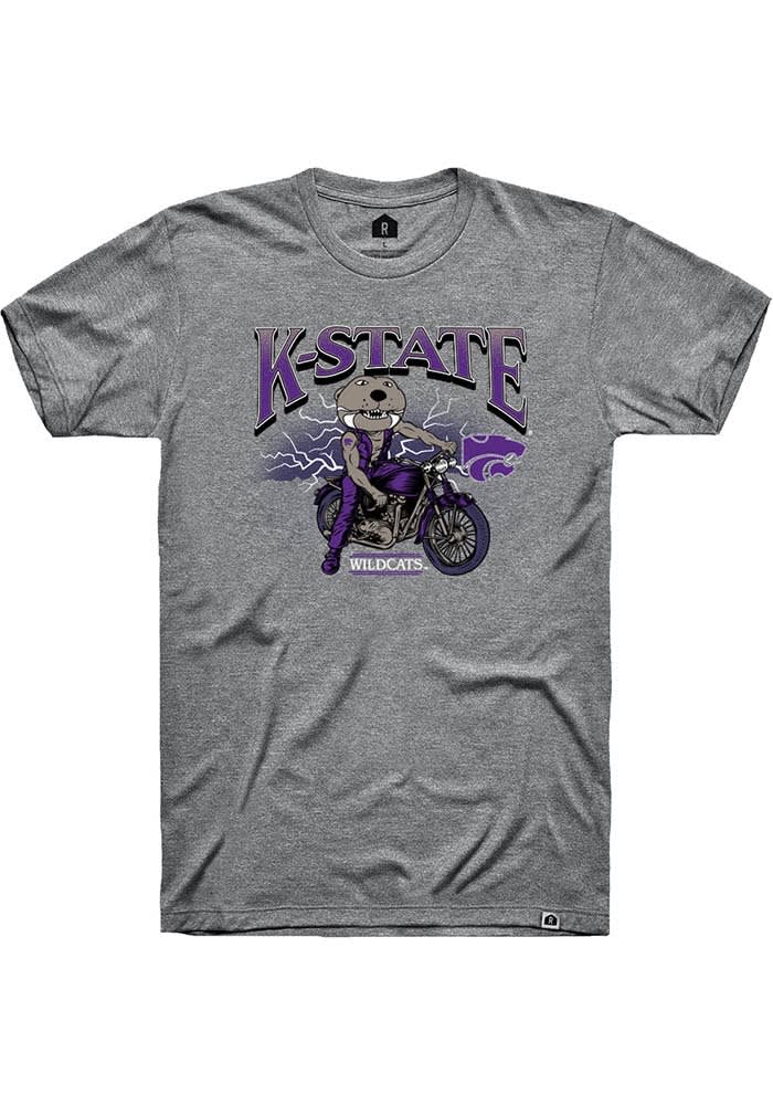 Rally K-State Wildcats GREY HEATHER Harley Day Willie Short Sleeve