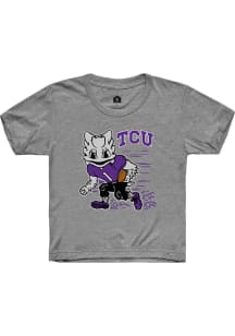 Rally TCU Horned Frogs Youth Grey Hand Drawn Frog Short Sleeve T-Shirt