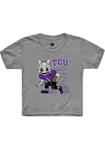 Rally TCU Horned Frogs Toddler Grey Hand Drawn Frog Short Sleeve T-Shirt