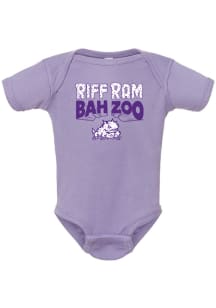 Rally TCU Horned Frogs Baby Lavender Riff Ram Short Sleeve One Piece