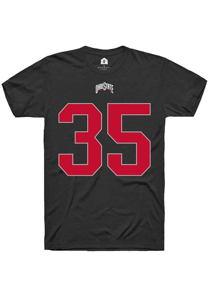 Tommy Eichenberg Ohio State Buckeyes Black Player Short Sleeve T Shirt