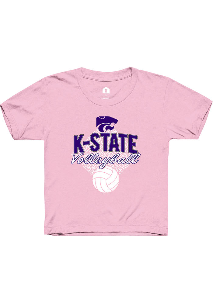 Rally K-State Wildcats Girls Pink Volleyball Season Short Sleeve Tee