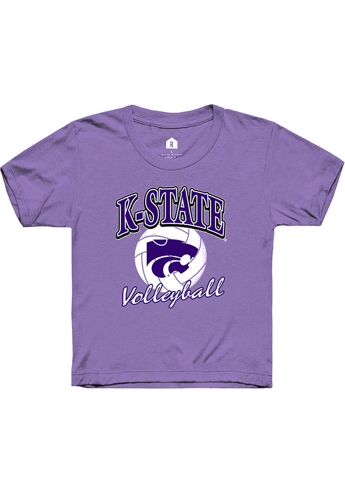 Rally K-State Wildcats Girls Lavender Volleyball Arch Short Sleeve Tee