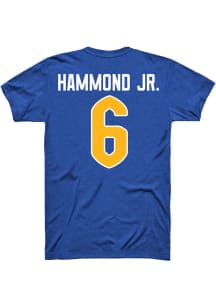 Rodney Hammond Jr Pitt Panthers Blue Player Short Sleeve Player T Shirt