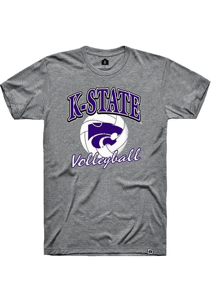 Rally K-State Wildcats Grey Number 1 Volleyball Short Sleeve T Shirt