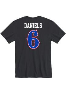 Jalon Daniels  Kansas Jayhawks Black Rally Football Name and Number Short Sleeve T Shirt