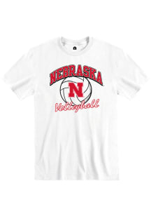 Rally Nebraska Cornhuskers White Number One Volleyball Short Sleeve T Shirt