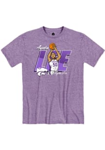 Ayoka Lee K-State Wildcats Purple Caricature Womens Basketball Short Sleeve Fashion Player T Shi..