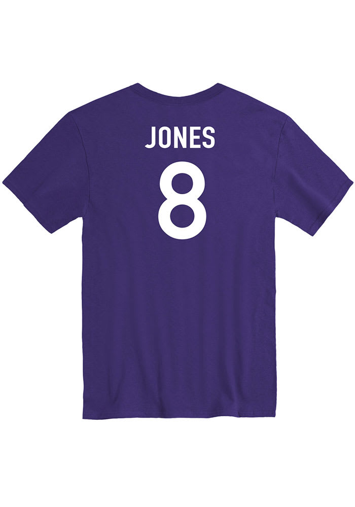 RJ Jones K-State Wildcats Purple Basketball Name And Number Short Sleeve Player T Shirt