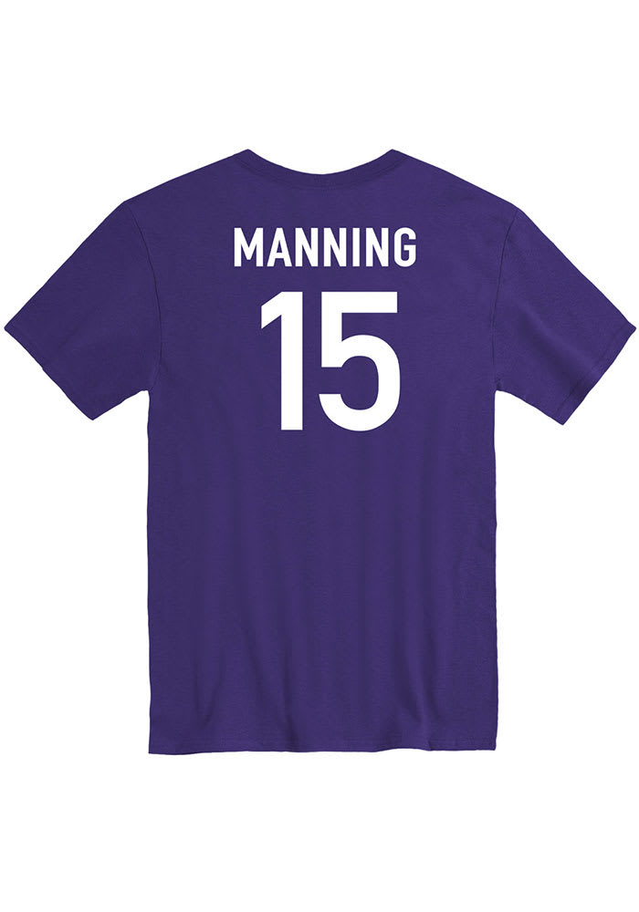 Taj Manning K-State Wildcats Purple Basketball Name And Number Short Sleeve Player T Shirt