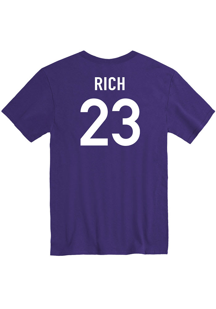 Macaleab Rich K-State Wildcats Purple Basketball Name And Number Short Sleeve Player T Shirt