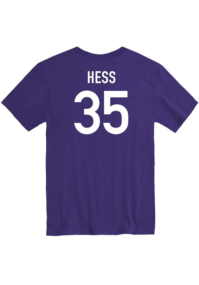 Alexis Hess K-State Wildcats Purple Basketball Name And Number Short Sleeve Player T Shirt