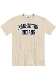 Rally Manhattan High School Indians Oatmeal Arch Name Short Sleeve Fashion T Shirt