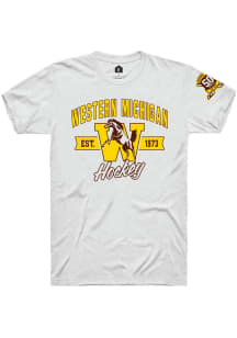 Rally Western Michigan Broncos White 50th Anniversary of Hockey Short Sleeve T Shirt