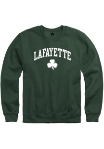Rally Lafayette Fighting Irish Mens Green Arch Mascot Long Sleeve Crew Sweatshirt