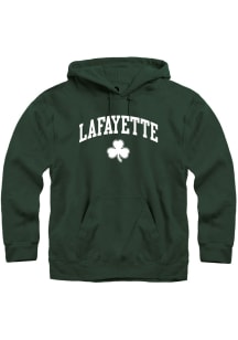 Rally Lafayette Fighting Irish Mens Green Arch Mascot Long Sleeve Hoodie